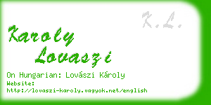 karoly lovaszi business card