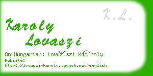 karoly lovaszi business card